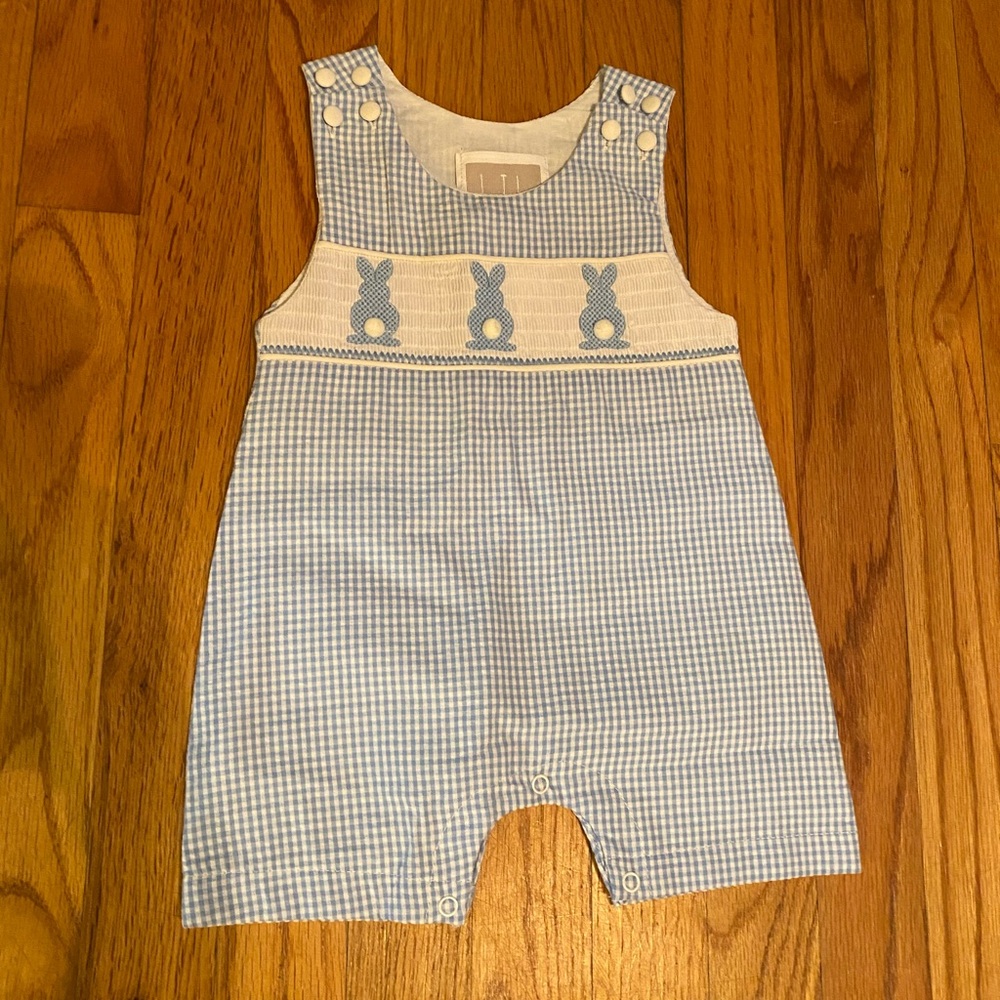 Lil Cactus Blue and White Baby Romper